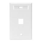 QuickPort Wallplate with ID window, single gang, 1-port, white