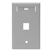42080-1GS QuickPort Standard Size Wallplate With ID Window, 1 Gang, 2-3/4 in W, Plastic, Surface Mount