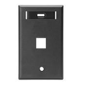 42080-1ES QuickPort Standard Size Wallplate With ID Window, 1 Gang, 2-3/4 in W, Plastic, Surface Mount