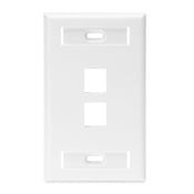 42080-2WS QuickPort Standard Size Wallplate With ID Window, 1 Gang, 2-3/4 in W, Plastic, Surface Mount