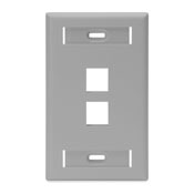 42080-2GS QuickPort Standard Size Wallplate With ID Window, 1 Gang, 2-3/4 in W, Plastic, Surface Mount