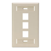 42080-3IS QuickPort Standard Size Wallplate With ID Window, 1 Gang, 2-3/4 in W, Plastic, Surface Mount