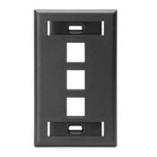42080-3ES QuickPort Standard Size Wallplate With ID Window, 1 Gang, 2-3/4 in W, Plastic, Surface Mount