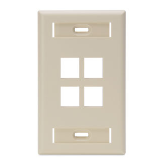 42080-4IS QuickPort Standard Size Wallplate With ID Window, 1 Gang, 2-3/4 in W, Plastic, Surface Mount