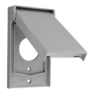 4979-GY Weather-Resistant Wall Plate Cover with Self Closing Lid, 1 Gangs, Thermoplastic, Gray