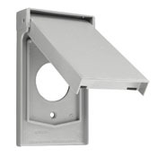 4980-GY Locking Weather-Resistant Wall Plate Cover with Self Closing Lid, 1 Gangs, Thermoplastic, Gray