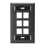42080-6ES QuickPort Standard Size Wallplate With ID Window, 1 Gang, 2-3/4 in W, Plastic, Surface Mount