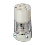 8319-PLC Cable Mount Grounding Straight Blade Connector, 125 V AC, 20 A, 2 Poles, 3 Wires, Transparent