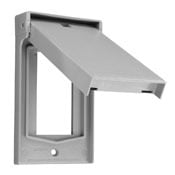 4998-GY Decora Weather-Resistant Wall Plate Cover with Self Closing Lid, 1 Gangs, Thermoplastic, Gray