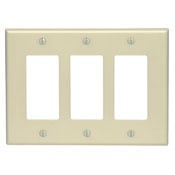 80611-I Decora Midway Size Wall Plate, 3 Gangs, 6.75 in W x 4.88 in H, Thermoset, Ivory