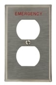 84003-E40 Non-Magnetic Standard Size Receptacle Wall Plate, 1 Gangs, 2-3/4 in W x 4-1/2 in H, 302 Stainless Steel