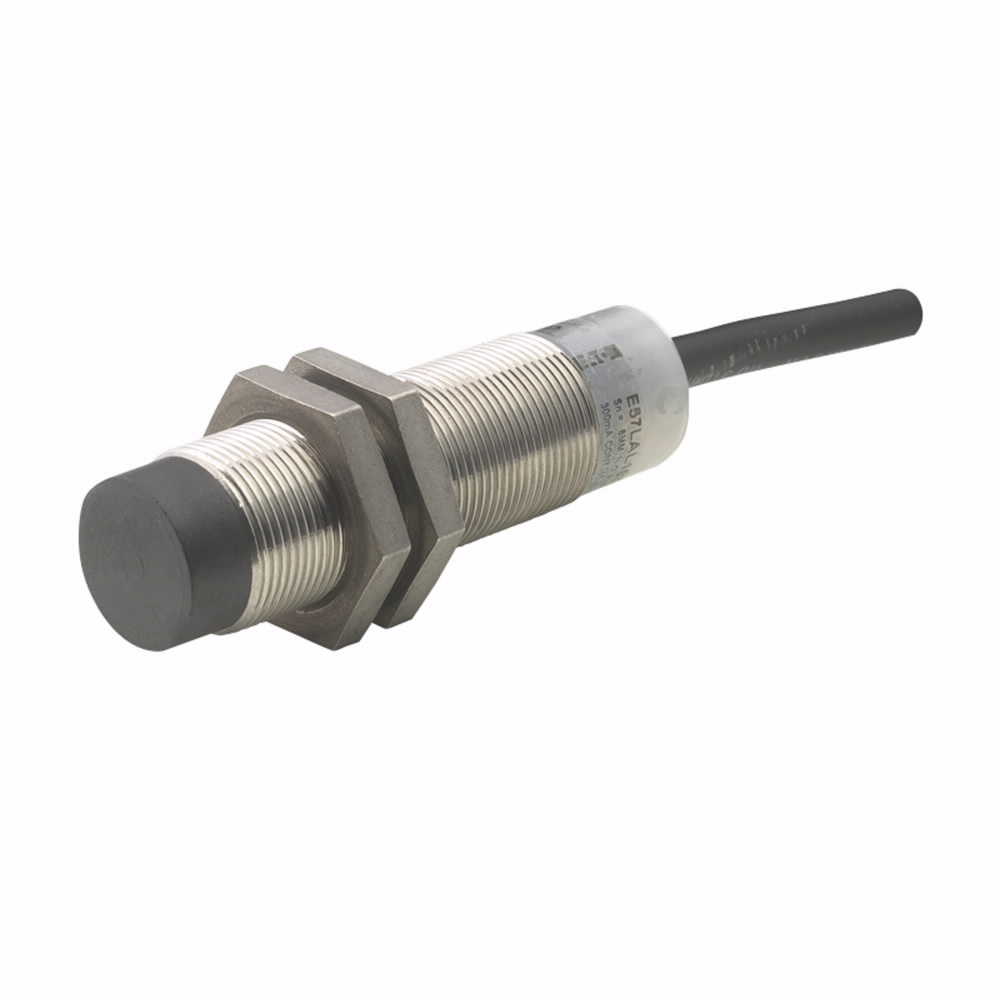 E57-18LE12-A E57 Premium+ Standard Range Standard Length Straight Shielded Proximity Sensor, Inductive, NO Contact, 20 to 132 V AC, 20 Hz Switching Speed