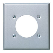 4934 Receptacle Wallplate, 2 Gang, Aluminum