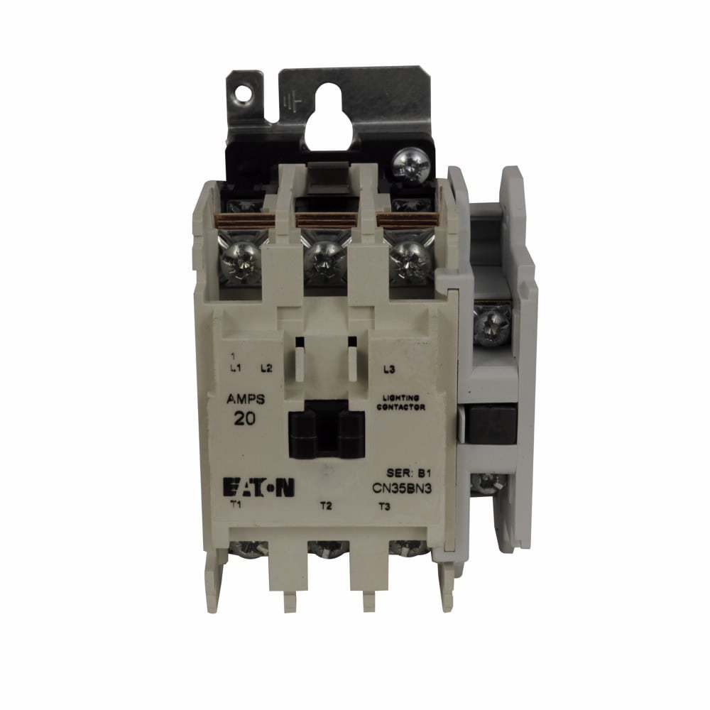 Eaton CN35 electrically held lighting contactor- Open Type , 20 A, 1 NO , Nine-pole, Electrically held, CN35, Lighting contactors , 120 V/60 Hz or 110V/50 Hz coil