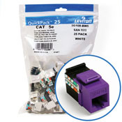 5G108-BP5 8-Conductor 8-Position UTP Connector, Cat 5e Module, Panel Mount, 1 Ports, Plastic, Purple