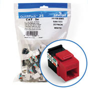 5G108-BC5 8-Conductor 8-Position UTP Connector, Cat 5e Module, Panel Mount, 1 Ports, Plastic, Crimson Red
