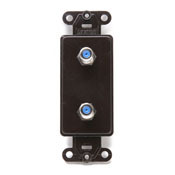 40682 Decora QuickPort Video Decora Insert, F Connector, Fastened Mount, Brown
