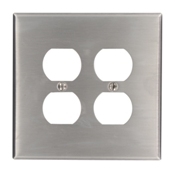 84116 Oversized Wall Plate, 2 Gangs, 5.312 in W x 5.25 in H, 430 Stainless Steel