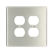 84116-40 Oversized Wall Plate, 2 Gangs, 5.312 in W x 5.25 in H, 302 Stainless Steel