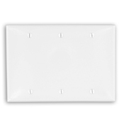 80735-GY Standard Size Blank Wall Plate, 3 Gangs, 6.38 in W x 4.5 in H, Thermoplastic Nylon, Gray