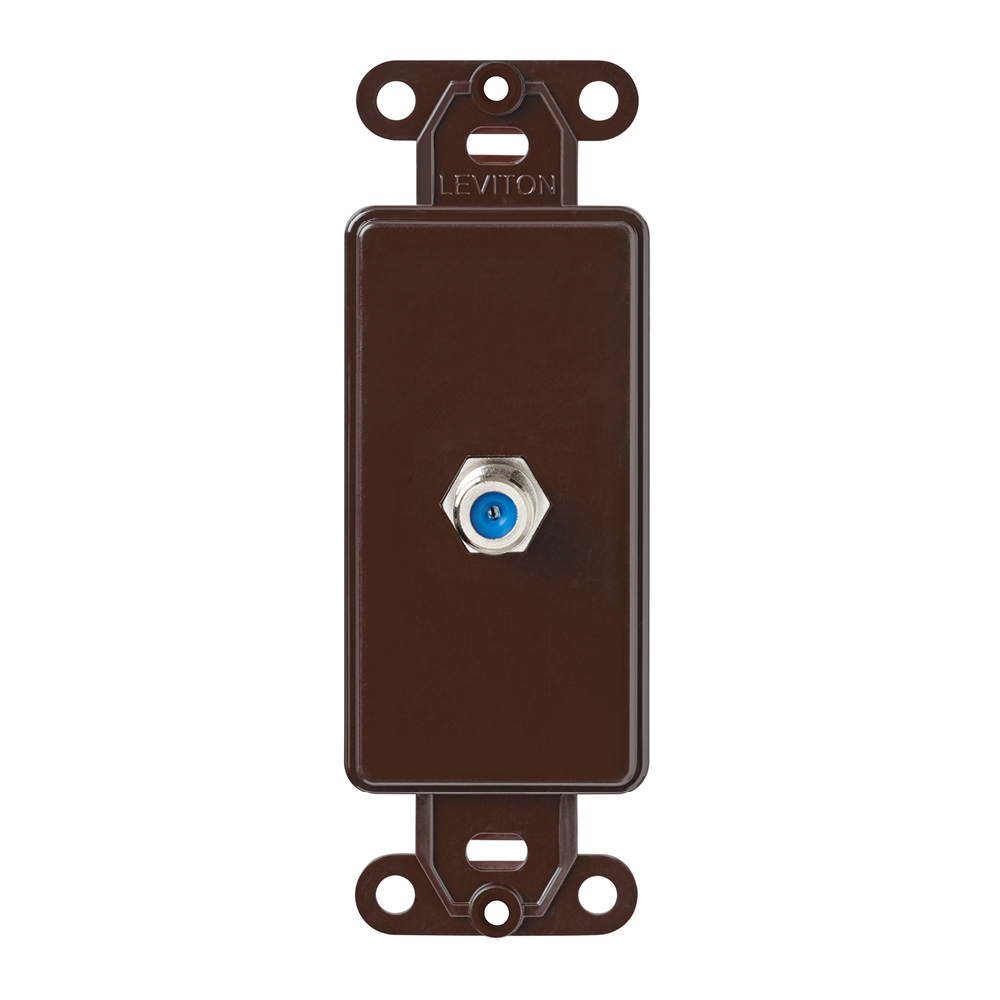 40681-B Decora 1-Gang Type F Rectangular Single CATV Video Wall Jack, Wall Mount