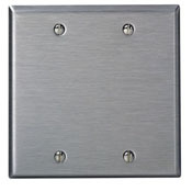 84125-40 Oversized Blank Wall Plate, 2 Gangs, 5.312 in W x 5.25 in H, 302 Stainless Steel