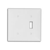 80706-GY Blank Standard Size Combination Wall Plate, 2 Gangs, 4.56 in W x 4.5 in H, Thermoplastic, Gray