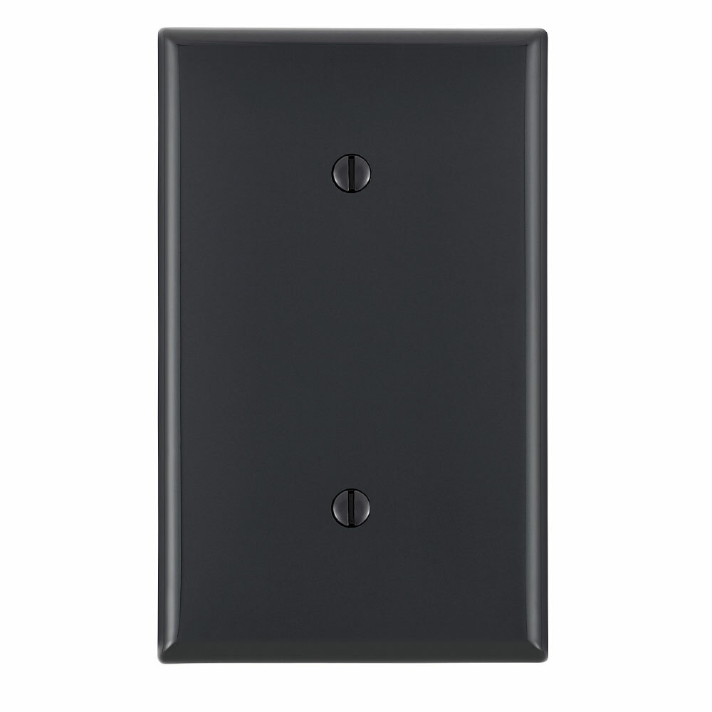 80719-E Standard Size Blank Wall Plate, 1 Gangs, 2-3/4 in W x 4-1/2 in H, Thermoplastic Nylon, Black