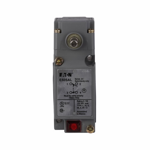 E50ALR1 Assembled Heavy Duty Standard Plug-In Limit Switch, Side Rotary Actuator, 1NO-1NC Contact, 1 Pole