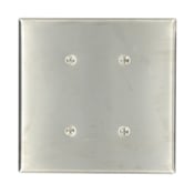 84134-40 Standard Size Blank Wall Plate, 2 Gangs, 5.312 in W x 5.25 in H, 302 Stainless Steel