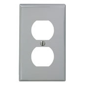 80703-GY Standard Size Traditional Wall Plate, 1 Gangs, 2-3/4 in W x 4-1/2 in H, Thermoplastic, Gray