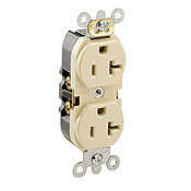 5362-SE Heavy Duty Straight Blade Duplex Receptacle, 125 V AC, 20 A, 2 Poles, 3 Wires, Black