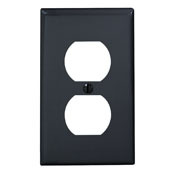 80703-E Standard Size Traditional Wall Plate, 1 Gangs, 2-3/4 in W x 4-1/2 in H, Thermoplastic, Black