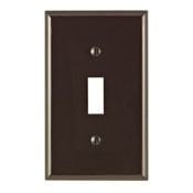 80701 Standard Size Traditional Wall Plate, 1 Gangs, 2-3/4 in W x 4-1/2 in H, Thermoplastic, Brown