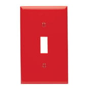 80701-R Standard Size Traditional Wall Plate, 1 Gangs, 2-3/4 in W x 4-1/2 in H, Thermoplastic, Red