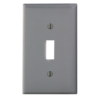 80701-GY Standard Size Traditional Wall Plate, 1 Gangs, 2-3/4 in W x 4-1/2 in H, Thermoplastic, Gray