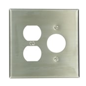 84146-40 Oversized Combination Wall Plate, 2 Gangs, 5.312 in W x 5.25 in H, 302 Stainless Steel
