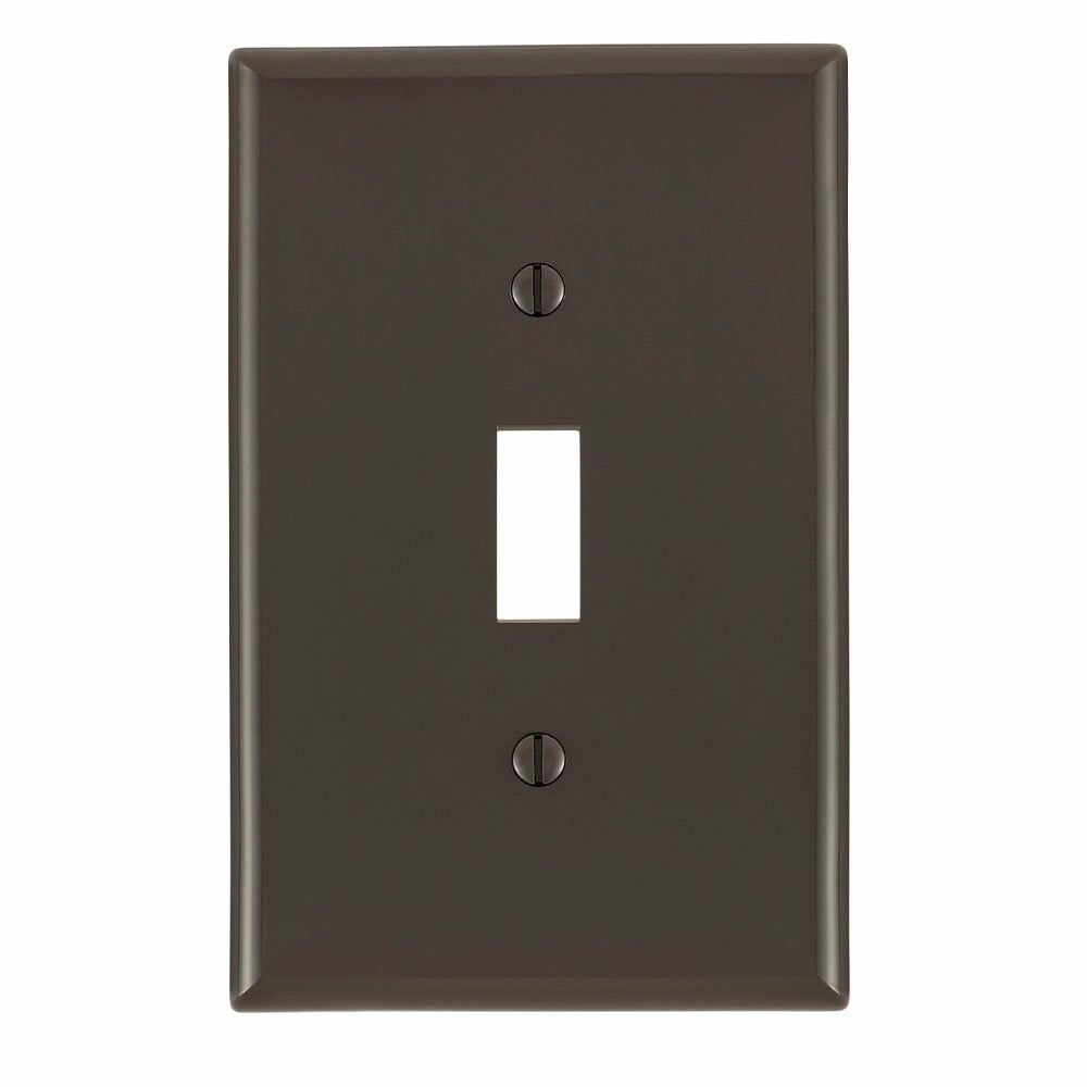 PJ1 Midway Size Traditional Wall Plate, 1 Gangs, 3-1/8 in W x 4-7/8 in H, Thermoplastic, Brown