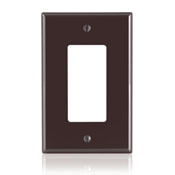 PJ26 Midway Sizes Wall Plate, 1 Gangs, 3.13 in W x 4.88 in H, Thermoplastic, Brown