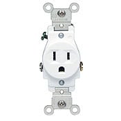 5015 Heavy Duty Grounding Narrow Body Straight Blade Receptacle, 125 V AC, 15 A, 2 Poles, 3 Wires, Brown
