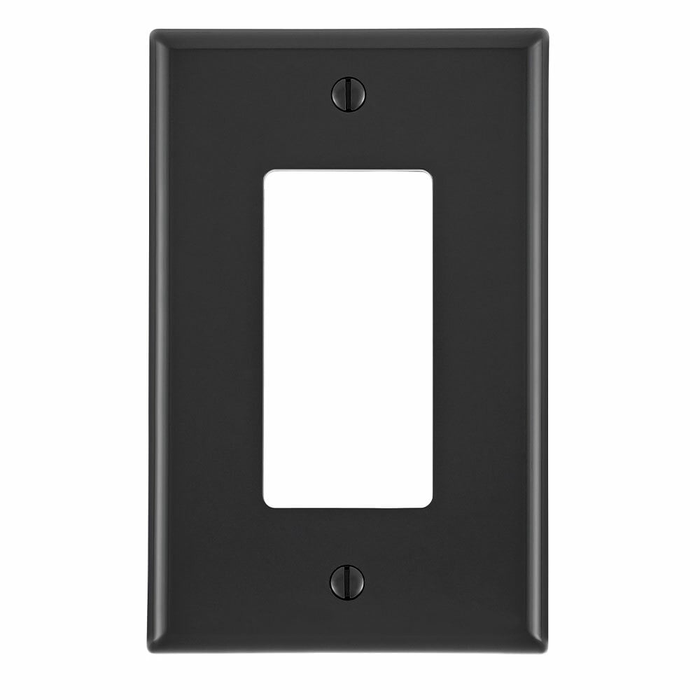 PJ26-E Midway Sizes Wall Plate, 1 Gangs, 3.13 in W x 4.88 in H, Thermoplastic, Black