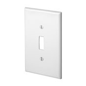 PJ1-E Midway Size Traditional Wall Plate, 1 Gangs, 3-1/8 in W x 4-7/8 in H, Thermoplastic, Black
