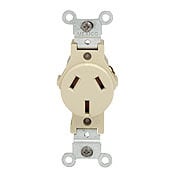 5032 Heavy Duty Non-Grounding Single Straight Blade Receptacle, 125/250 V AC, 20 A, 2 Poles, 3 Wires, Brown