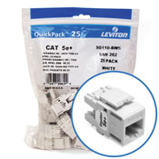 5G110-BW5 8-Conductor 8-Position Component Rated UTP Connector, Cat 5e Module, Panel Mount, 1 Ports, Plastic, White