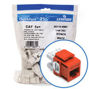 5G110-BO5 8-Conductor 8-Position Component Rated UTP Connector, Cat 5e Module, Panel Mount, 1 Ports, Plastic, Orange