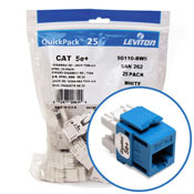 5G110-BL5 8-Conductor 8-Position Component Rated UTP Connector, Cat 5e Module, Panel Mount, 1 Ports, Plastic, Blue