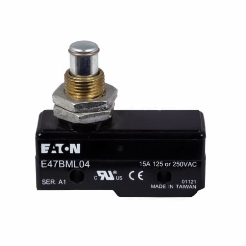 E47BML04 Basic Precision Limit Switch, 15 A, Extended Plunger Actuator, SPDT Contact, 1 Poles