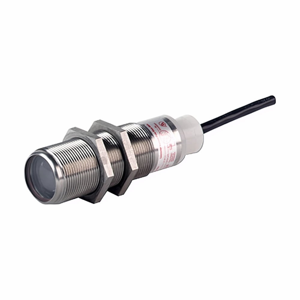 E58-30DP150-ELPB 2-Wire Harsh Duty Photoelectric Sensor, Tubular Shape, 6 in, Visible Red Sensing Beam, 35 ms Response, AC/DC Output