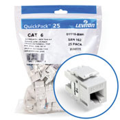 61110-BW6 8-Conductor 8-Position Channel/Component Rated UTP Connector, Cat 6 Module, Panel Mount, 1 Ports, Plastic, White