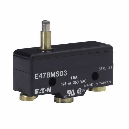 E47BMS03 Basic Precision Limit Switch, 15 A, Extended Plunger Actuator, SPDT Contact, 1 Poles